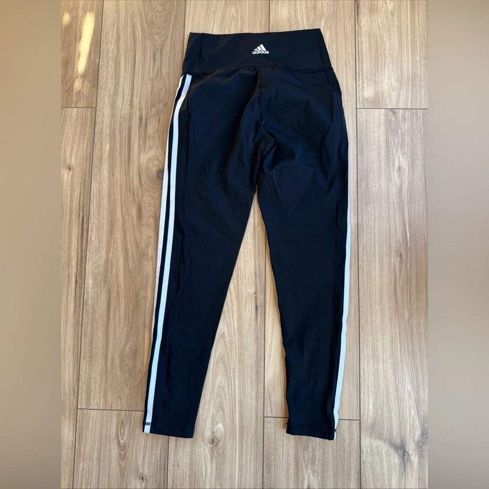 adidas Womens 7/8 3-Stripe Active Tight High Waisted (BLACK/WHITE, SIZE M) NWOT